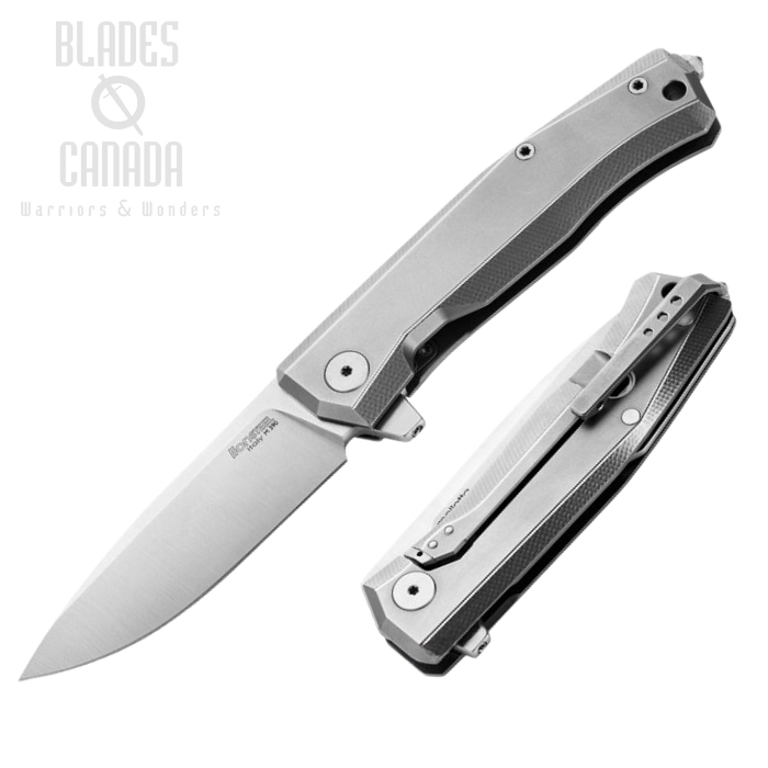 Lion Steel Myto Flipper Framelock Knife, M390, Titanium Blue, MT01 GY